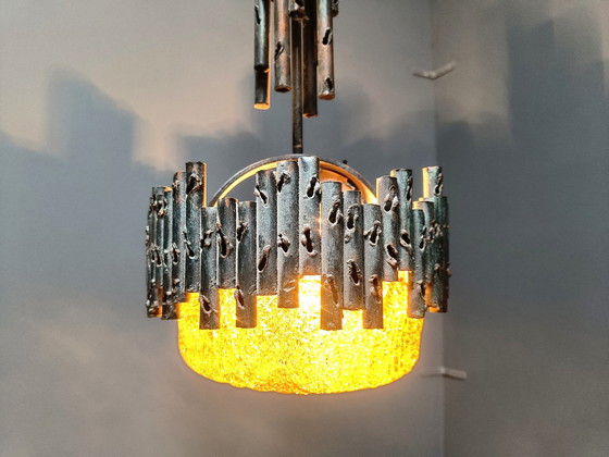 Image 1 of Brutalistische hanglamp van Marcello Fantoni, 1960S