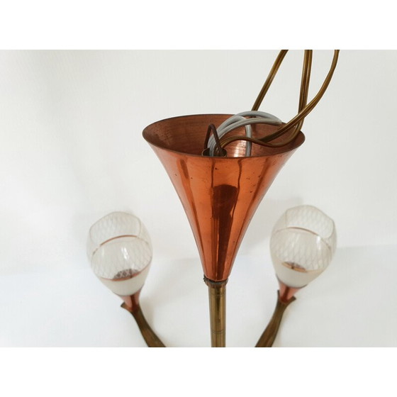 Image 1 of Vintage messing kroonluchter, 1950