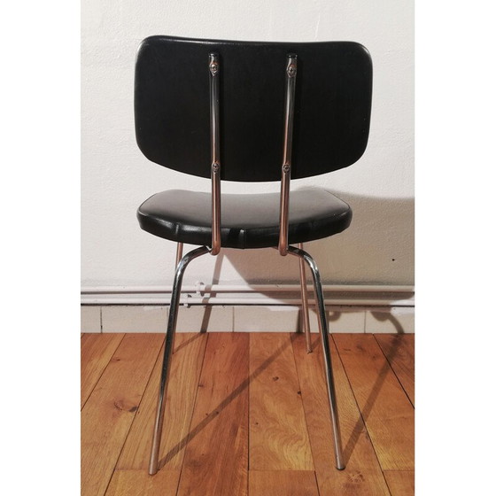 Image 1 of Vintage zwarte leren stoel