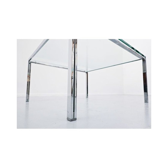 Image 1 of Vintage salontafel van chroom en glas, 1960
