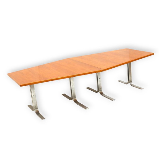 Grote Vintage Vergadertafel / Eettafel van Lübke uit de Jaren '70