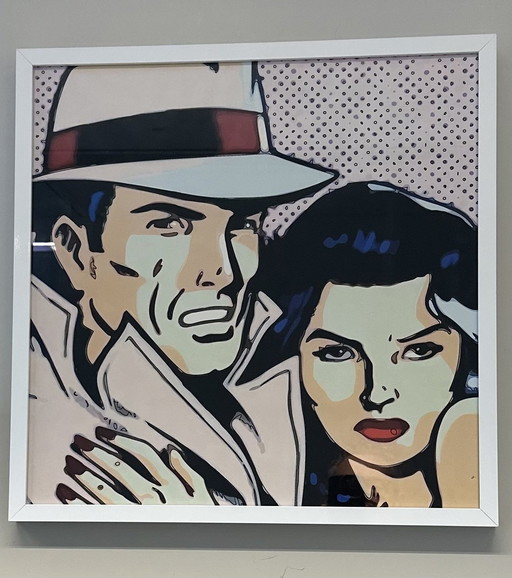 Retro detective pop-art: Opvallend en klaar om op te hangen!