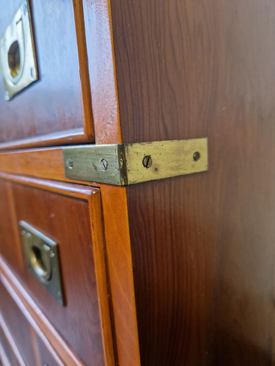 Image 1 of Vintage secretaire met ladekast Campagnestijl Engels Militair