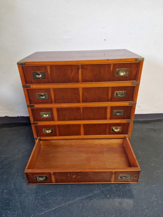 Image 1 of Vintage secretaire met ladekast Campagnestijl Engels Militair
