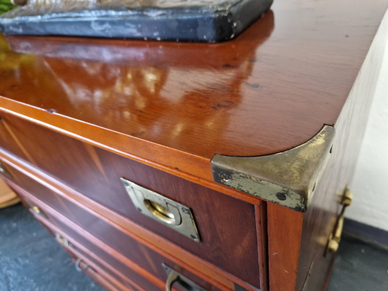 Image 1 of Vintage secretaire met ladekast Campagnestijl Engels Militair