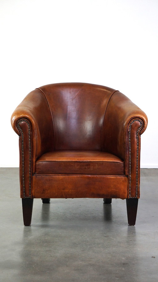 Clubfauteuil van schapenleer