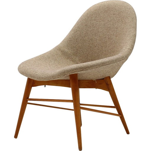 Vintage Shell fauteuil van Miroslav Navratil, Tsjecho-Slowakije 1960