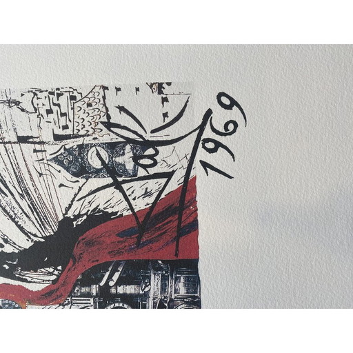 Vintage litho van Salvador Dali, Frankrijk 1969