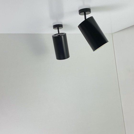 Image 1 of Zwart metalen wand- of plafondlamp, Vintage 1950, Parscot. Réné-Jean Caillette.