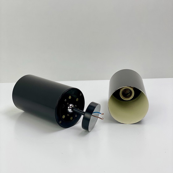 Image 1 of Zwart metalen wand- of plafondlamp, Vintage 1950, Parscot. Réné-Jean Caillette.