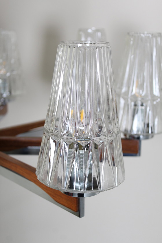 Image 1 of Vintage Plafondlamp, Kroonluchter 7-Armig - Jaren '50 