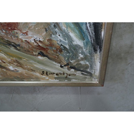 Image 1 of Vintage olieverfschilderij op expressionistisch doek door Sture Lorentzon, Zweden 1970