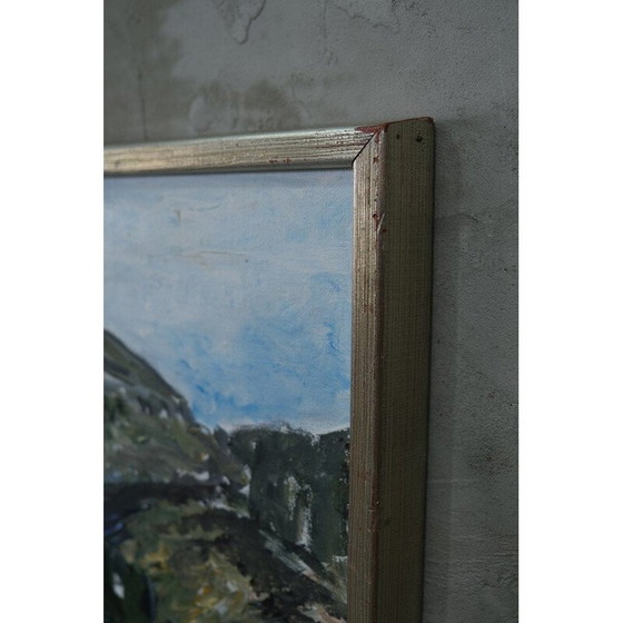 Image 1 of Vintage olieverfschilderij op expressionistisch doek door Sture Lorentzon, Zweden 1970