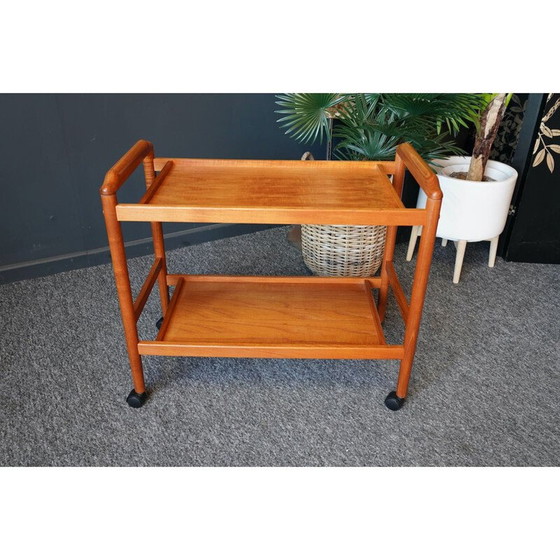 Image 1 of Vintage teakhouten serveerwagen, Denemarken