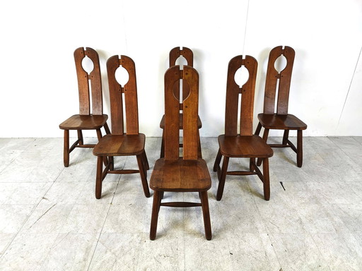 6x Vintage eetkamerstoelen
