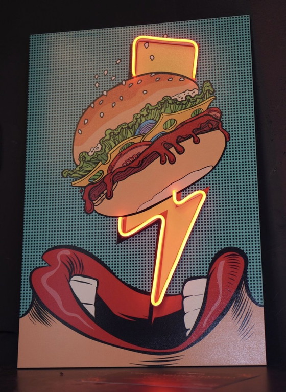 Image 1 of Ledmansion - Flash Burger Muurkunst Led Lamp