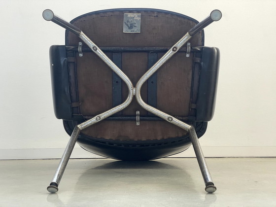 Image 1 of Mid Century Fauteuils Model Deauville Van Marc & Pierre Simon Voor Aribone Met Origineel Etiket