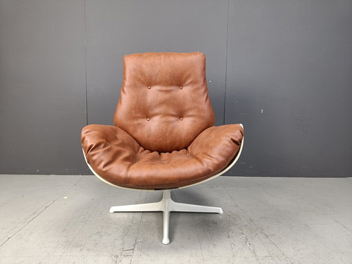 Mid Century fauteuil van glasvezel uit het ruimtevaarttijdperk, 1960S