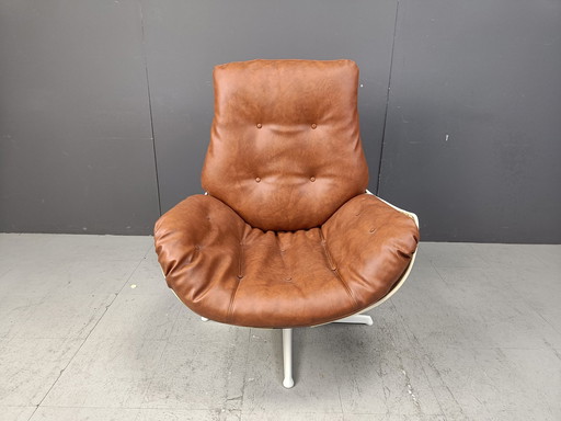 Mid Century fauteuil van glasvezel uit het ruimtevaarttijdperk, 1960S