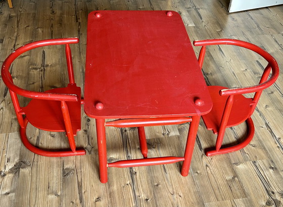 Image 1 of Karin Mobring Ikea Anna set kindertafel + 2 stoelen