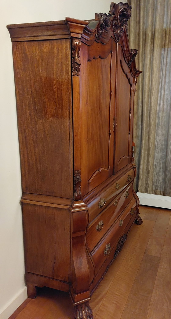 Image 1 of Mahonie Kabinet Highboard Kast  - Kuifkast Uit Ca. 1850