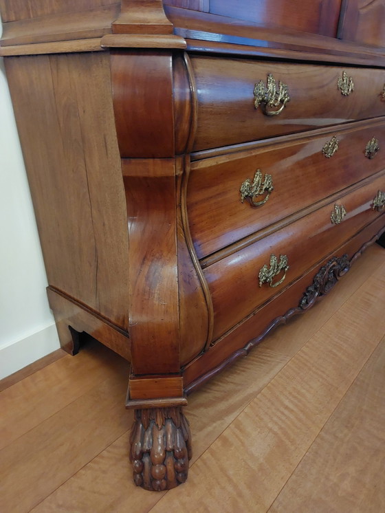 Image 1 of Mahonie Kabinet Highboard Kast  - Kuifkast Uit Ca. 1850