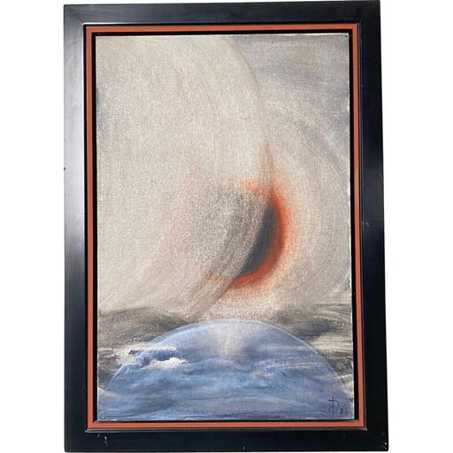 Vintage schilderij "Utopia misschien" door Isabelle de Duve, 1988