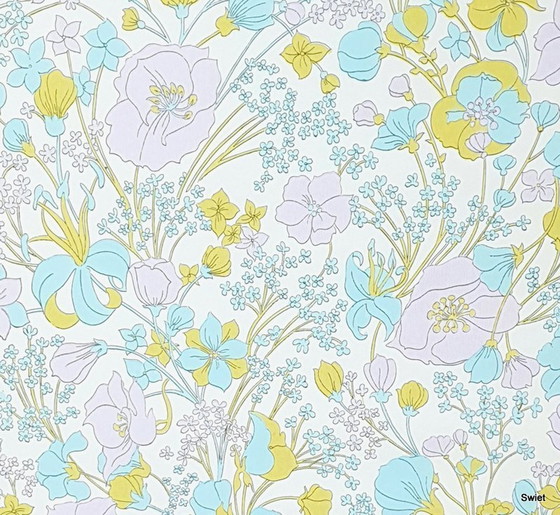 Image 1 of 4174 Vintage Vrolijk Pastel Bloemen Behang