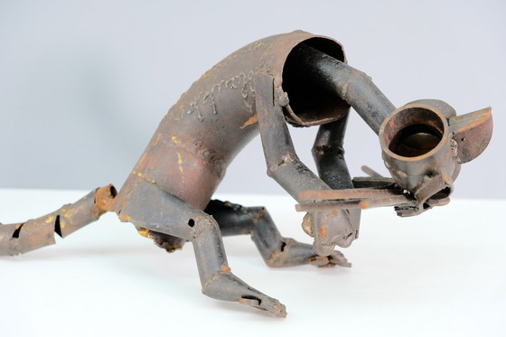 Image 1 of Vintage metalen kattensculptuur door Haukkuvuara, 1974