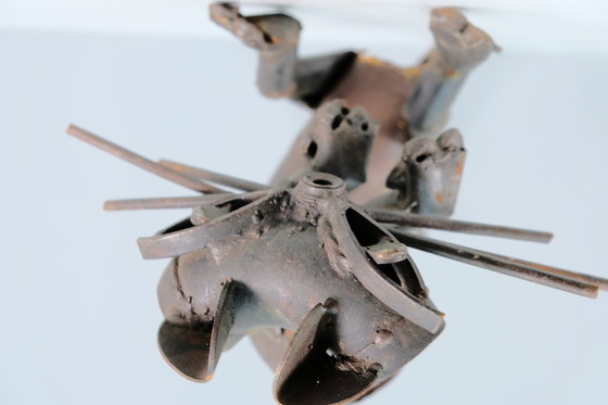 Image 1 of Vintage metalen kattensculptuur door Haukkuvuara, 1974