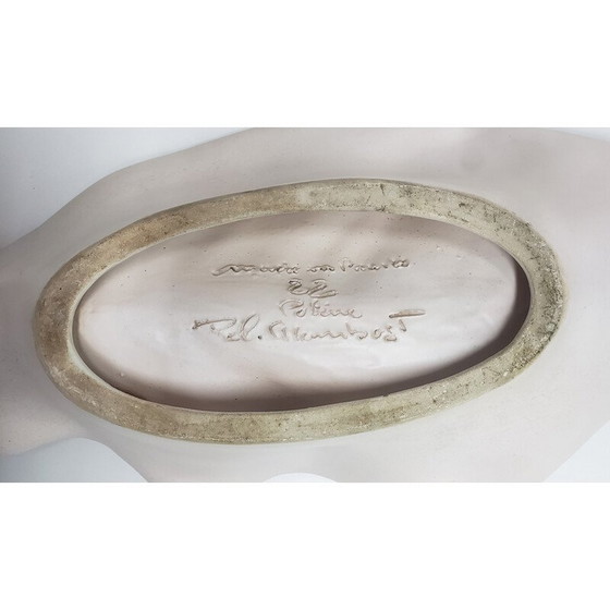 Image 1 of Vintage keramisch blad van Pol Chambost, 1950