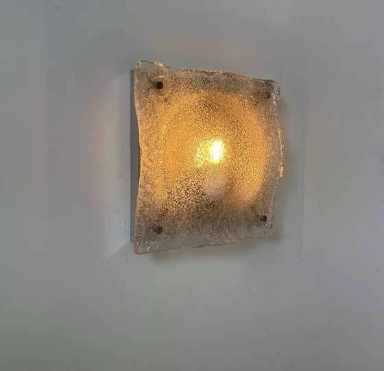 Image 1 of Vintage Murano wandlamp, glas en chroom, Italië 1970