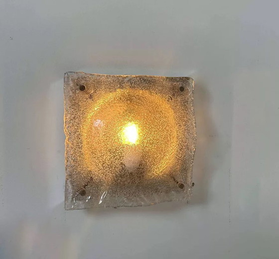Image 1 of Vintage Murano wandlamp, glas en chroom, Italië 1970