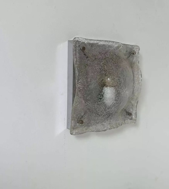 Image 1 of Vintage Murano wandlamp, glas en chroom, Italië 1970