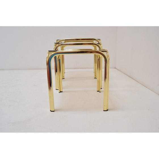 Image 1 of Vintage messing nesttafels, Tsjecho-Slowakije 1990