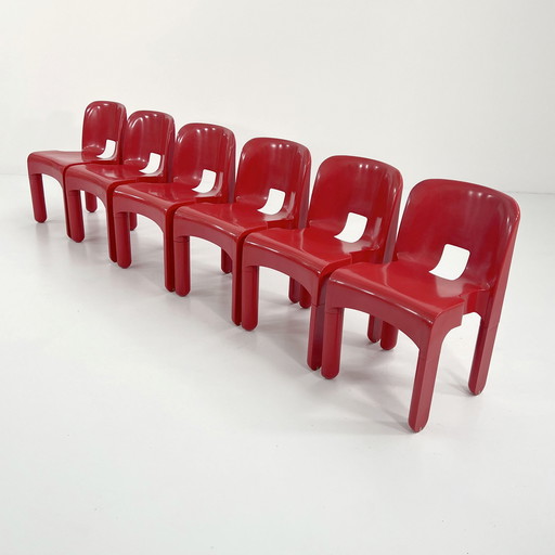 Rood Model 4867 Universale Stoel Van Joe Colombo Voor Kartell, 1970S