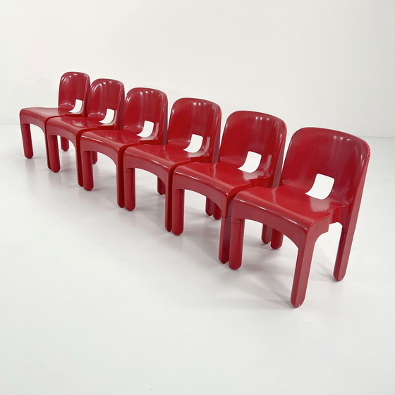 Image 1 of Rood Model 4867 Universale Stoel Van Joe Colombo Voor Kartell, 1970S