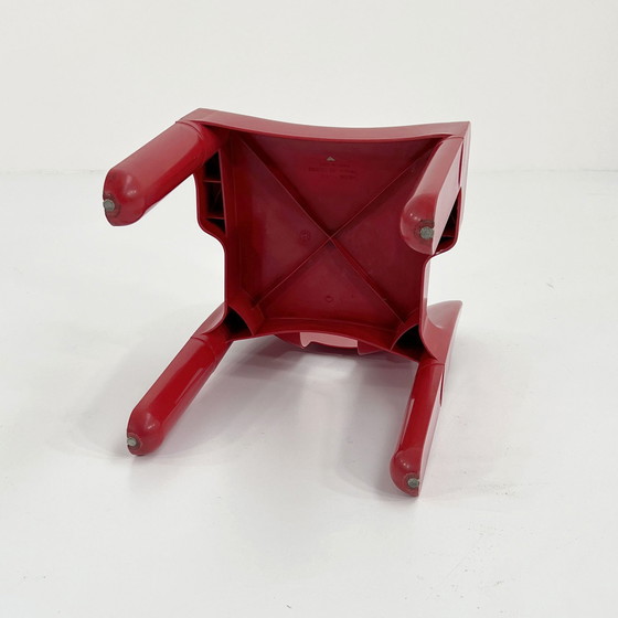 Image 1 of Rood Model 4867 Universale Stoel Van Joe Colombo Voor Kartell, 1970S