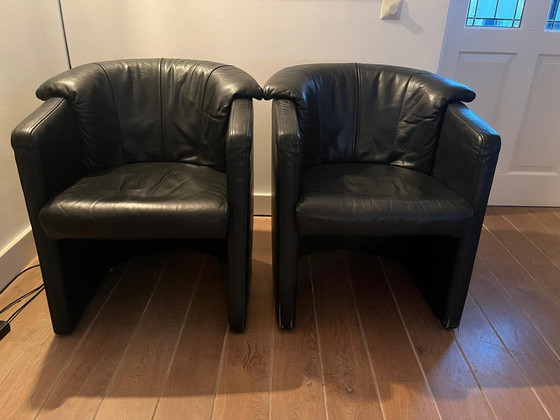 Image 1 of 2x Rold Benz fauteuil leer