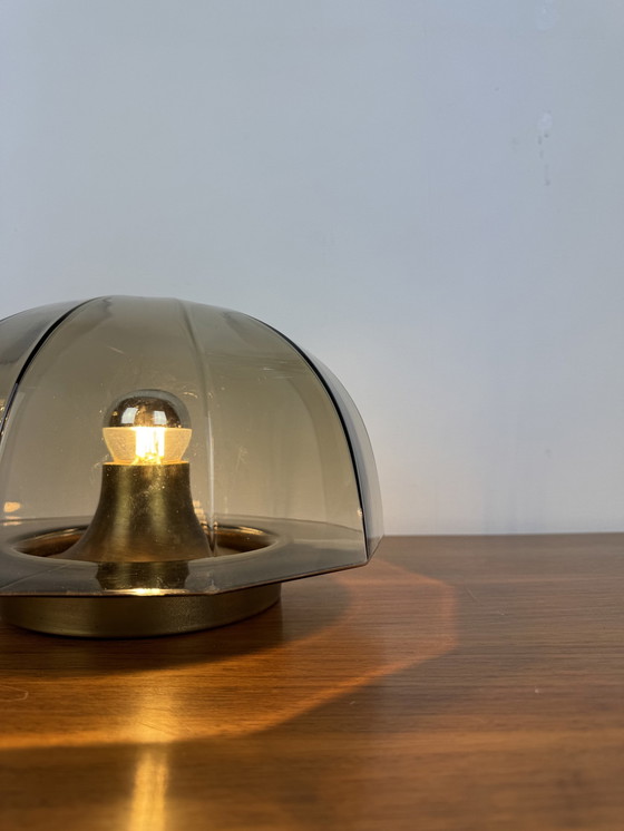 Image 1 of Vintage Symmetrisch Rookglazen Plafondlamp