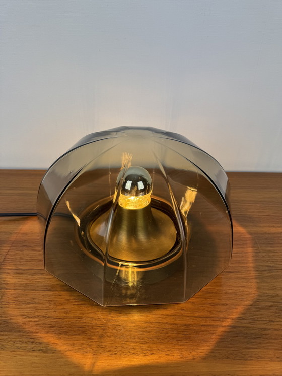 Image 1 of Vintage Symmetrisch Rookglazen Plafondlamp