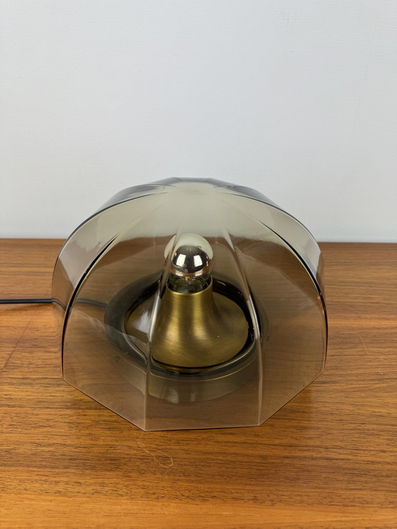 Image 1 of Vintage Symmetrisch Rookglazen Plafondlamp