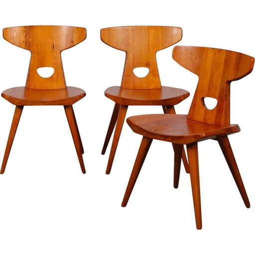 Set van 3 vintage grenen stoelen van Jacob Kielland-Brandt voor I. Christiansen, 1960