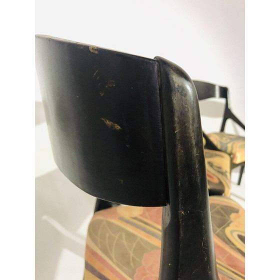 Image 1 of Set van 4 vintage stoelen van hout en stof, 1970