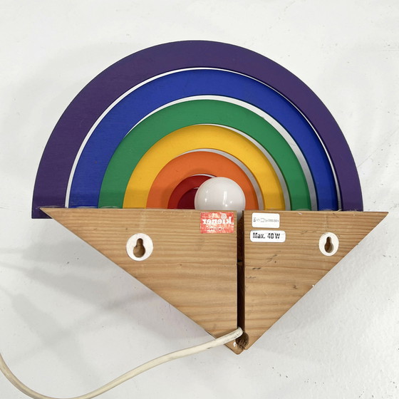 Image 1 of Regenboog houten nachtlamp van Kiener Zürich, 1980S