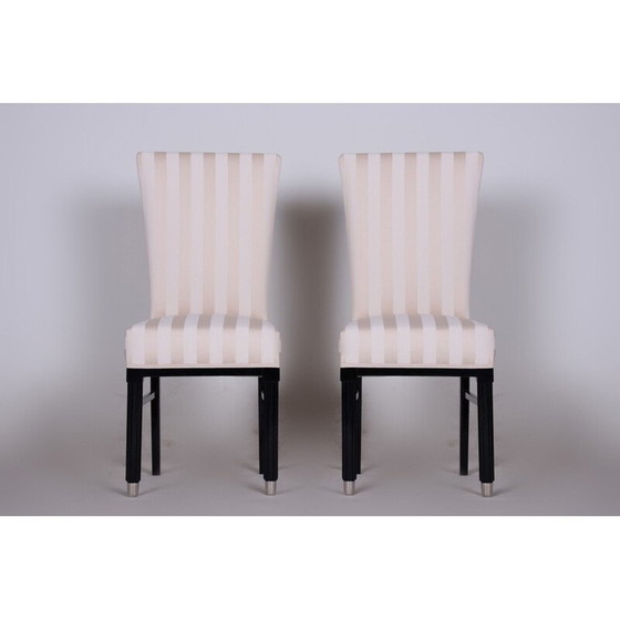 Image 1 of Paar vintage witte Art Deco eetkamerstoelen, Frankrijk jaren 1920