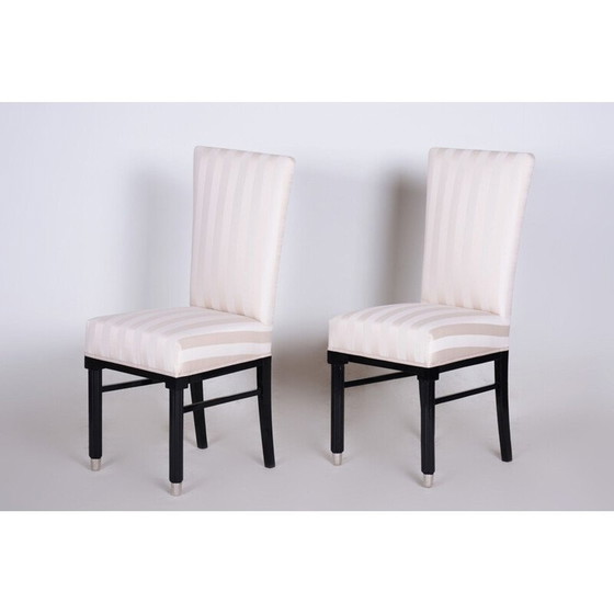 Image 1 of Paar vintage witte Art Deco eetkamerstoelen, Frankrijk jaren 1920