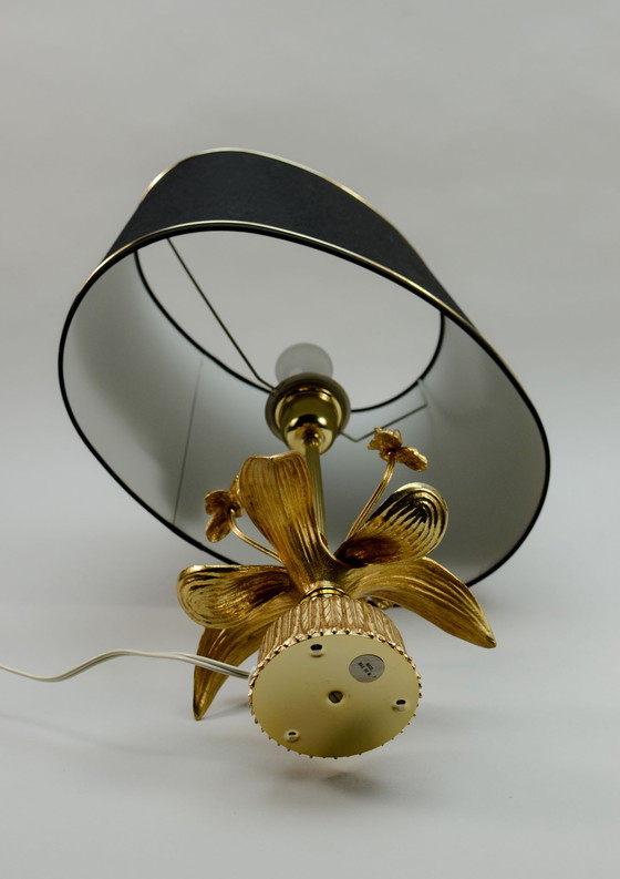 Image 1 of Exclusieve Mid Century Design messing 'Fleur de Lis' tafellamp, jaren 1960.