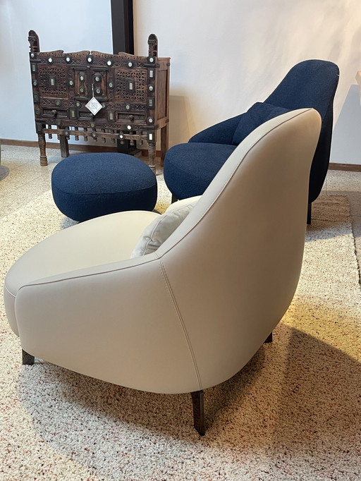 2 Leolux Jill Fauteuils Met 1 Hocker Nieuw