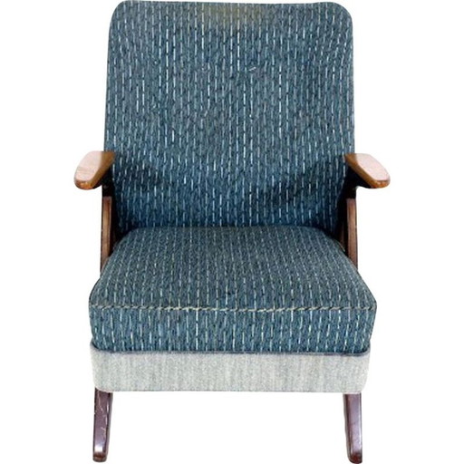 Vintage blauw-grijze fauteuil, Zweden, scandinavisch 1960
